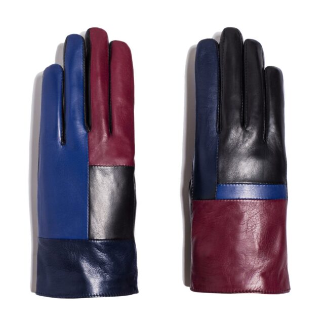 Maison Fabre - ELEMENTS T DS Gants femme dissemblables en 100% agneau - Dissimilar women's gloves in 100% lamb