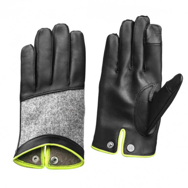 Maison Fabre - H LARZAC T DC Gants homme en agneau et laine de race Lacaune - Men's gloves in Lacaune lambskin and wool