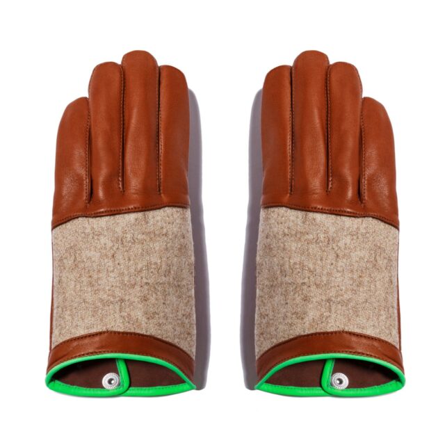 Maison fabre - H LARZAC ND Gants homme en agneau et laine de race Lacaune - Men's gloves in lambskin and Lacaune wool