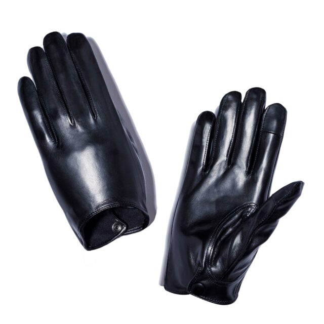 Maison Fabre - SASHA T DS Gants en agneau avec bouton pression - Lambskin gloves with press-stud