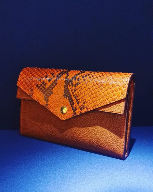 Portefeuille Derby - Edition Limitée Club Amilcar & Margot Leathercraft - Collection Orange & Gold - Made in France