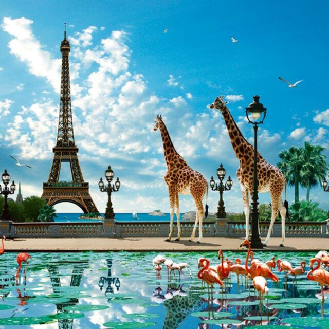 " Giraffe - Eiffel " - Collection "Waterworld" by Patrick Le Hec'h - N°6