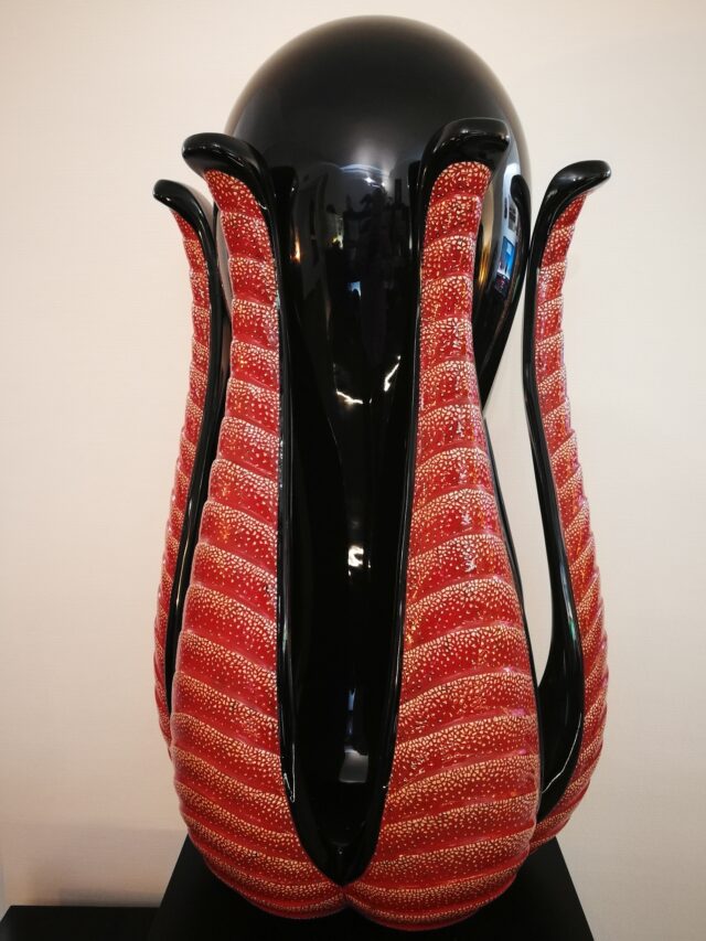 RENÉ GRUAU - PAIRE DE VASES COBRAS - ART DÉCO